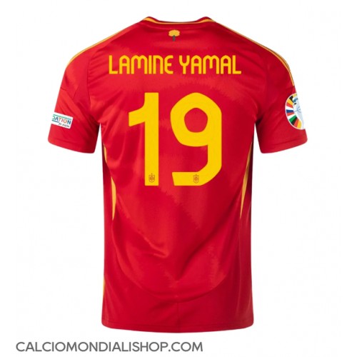 Maglie da calcio Spagna Lamine Yamal #19 Prima Maglia Europei 2024 Manica Corta